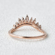 0.40CTW Marquise Cut Curved Vintage Style Stacking Wedding Band Mapple Gems